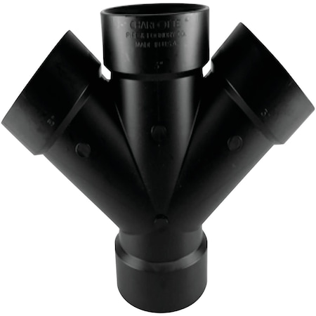 Charlotte Pipe And Foundry 1-1/2 In. All Hub Double ABS Wye ABS 00611  0600HA